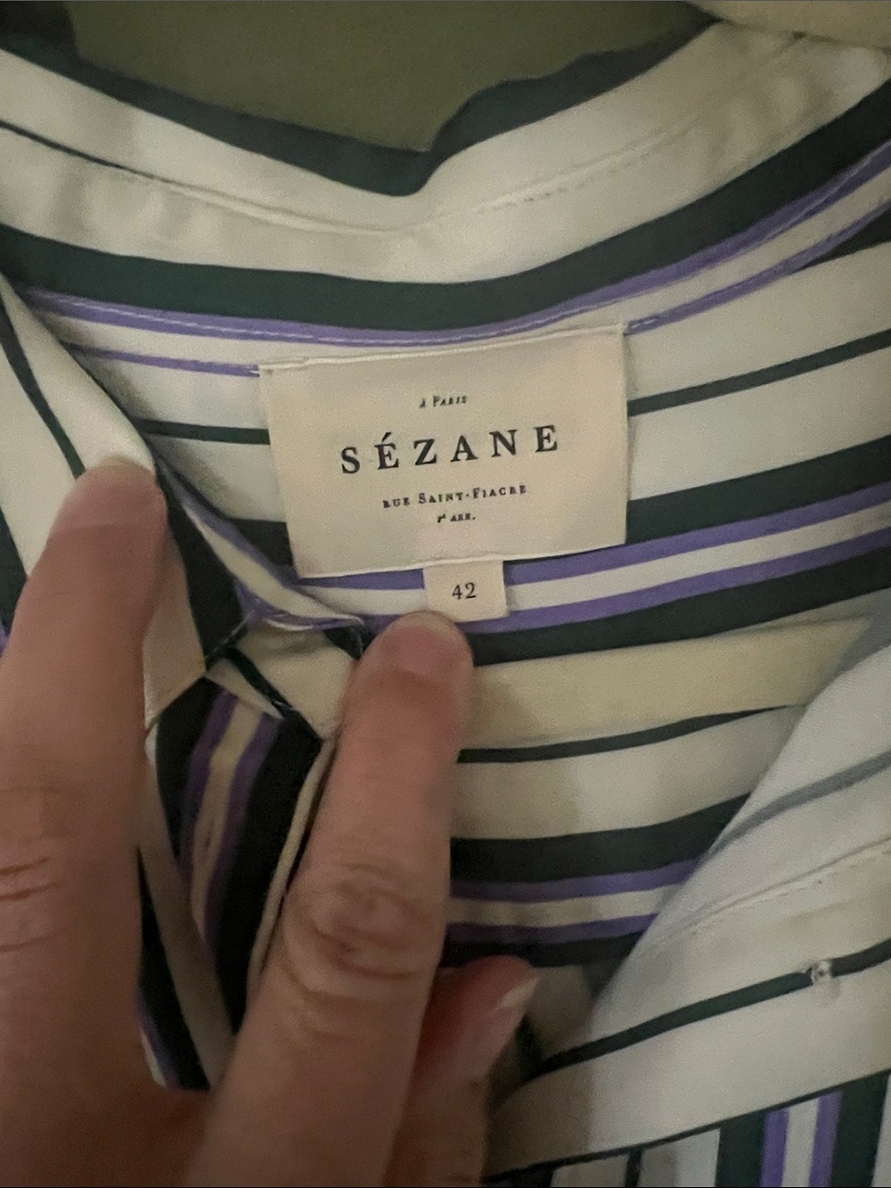 Sezane Max Green & Lilac Stripes - Picture 7 of 7